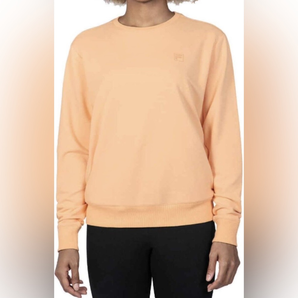 fila — french terry long sleeve crewneck pullover sweatshirt